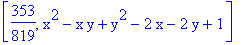 [353/819, x^2-x*y+y^2-2*x-2*y+1]